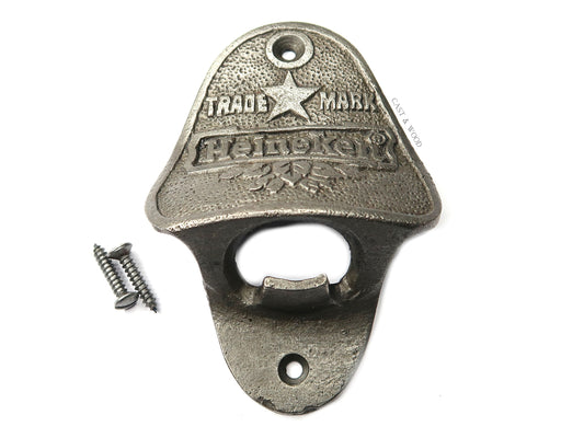 HEINEKEN Cast Iron Wall Mounted Bottle Opener freeshipping - Cast & Wood