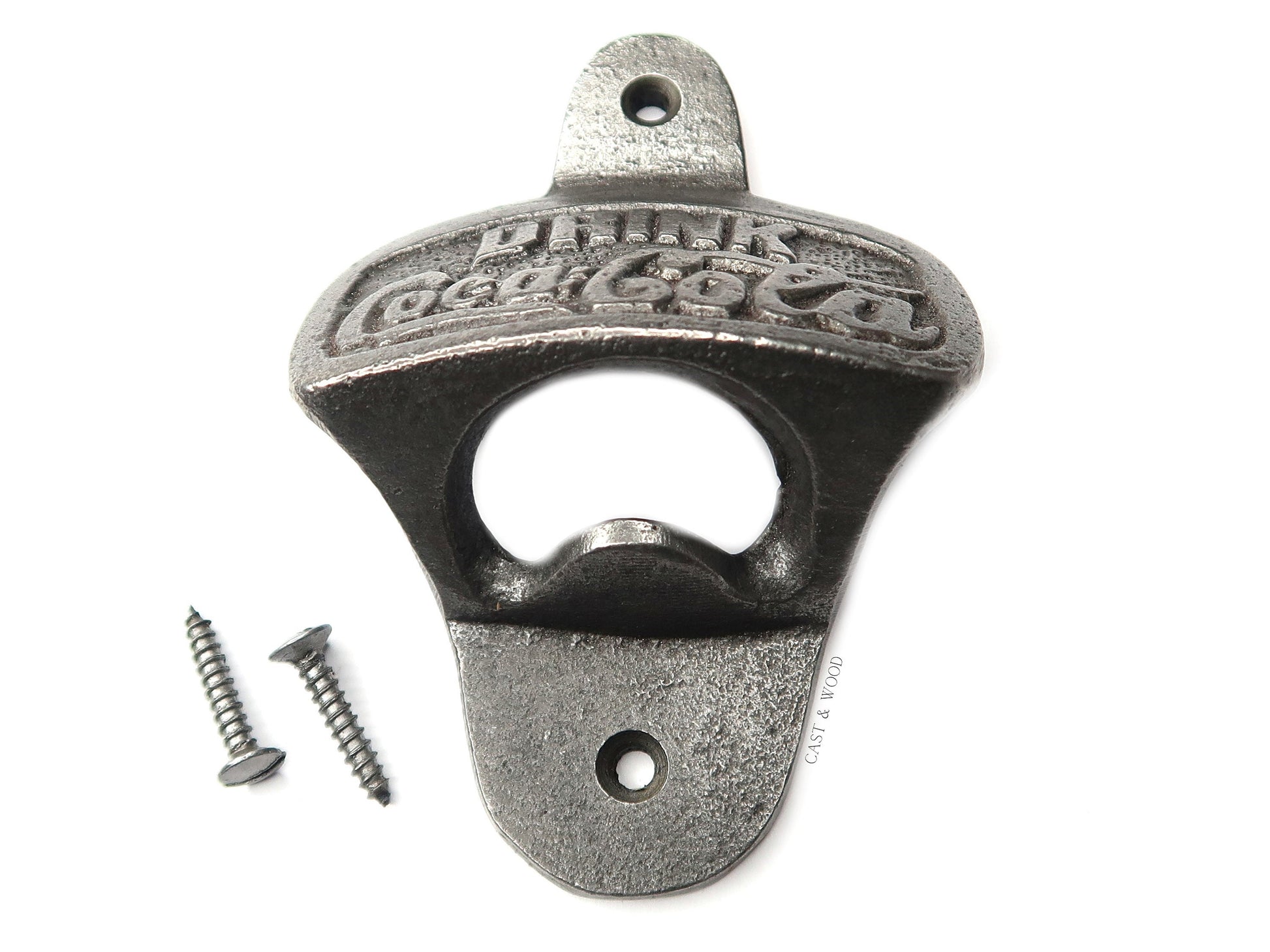 COCA-COLA Coke Cast Iron Wall Mounted Bottle Opener freeshipping - Cast & Wood