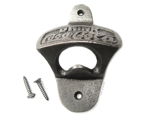 COCA-COLA Coke Cast Iron Wall Mounted Bottle Opener freeshipping - Cast & Wood