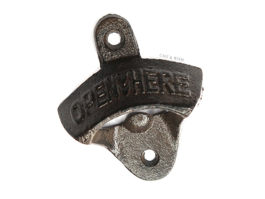 OPEN HERE Cast Iron Wall Mounted Bottle Opener freeshipping - Cast & Wood