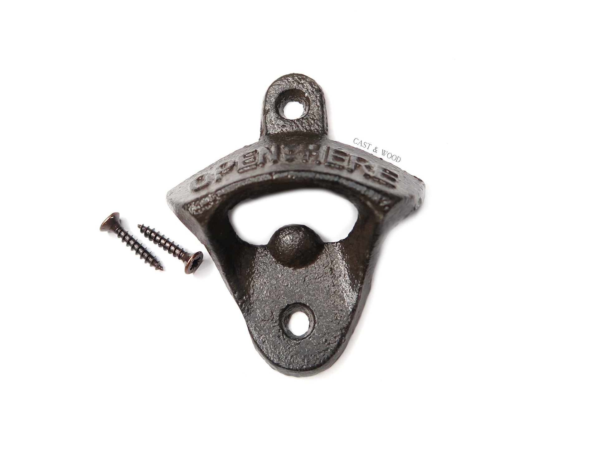 OPEN HERE Cast Iron Wall Mounted Bottle Opener freeshipping - Cast & Wood