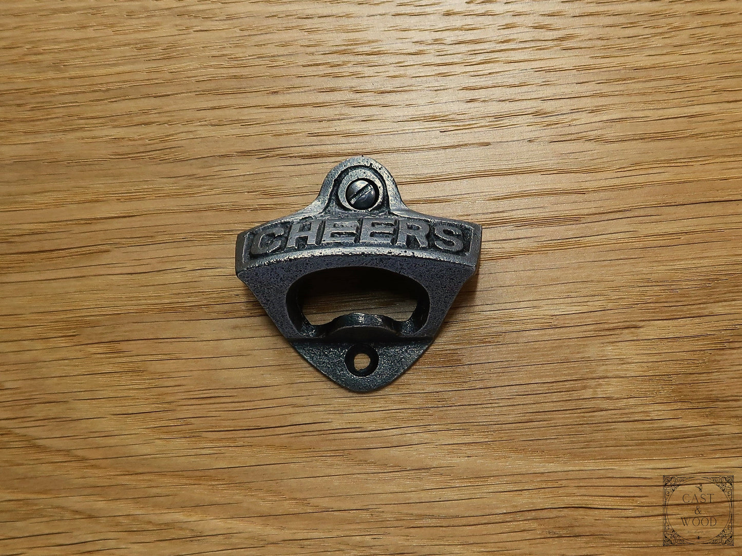 CHEERS Cast Iron Wall Mounted Bottle Opener freeshipping - Cast & Wood