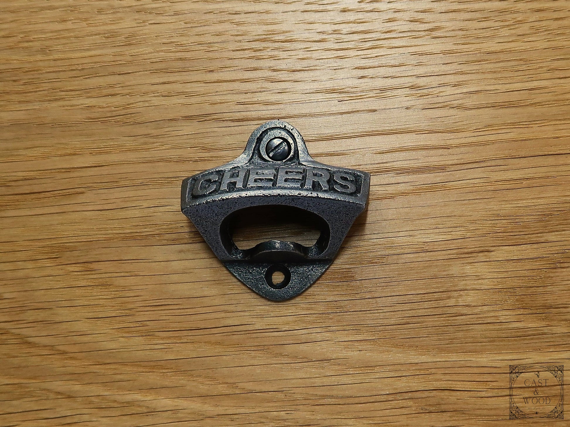 CHEERS Cast Iron Wall Mounted Bottle Opener freeshipping - Cast & Wood