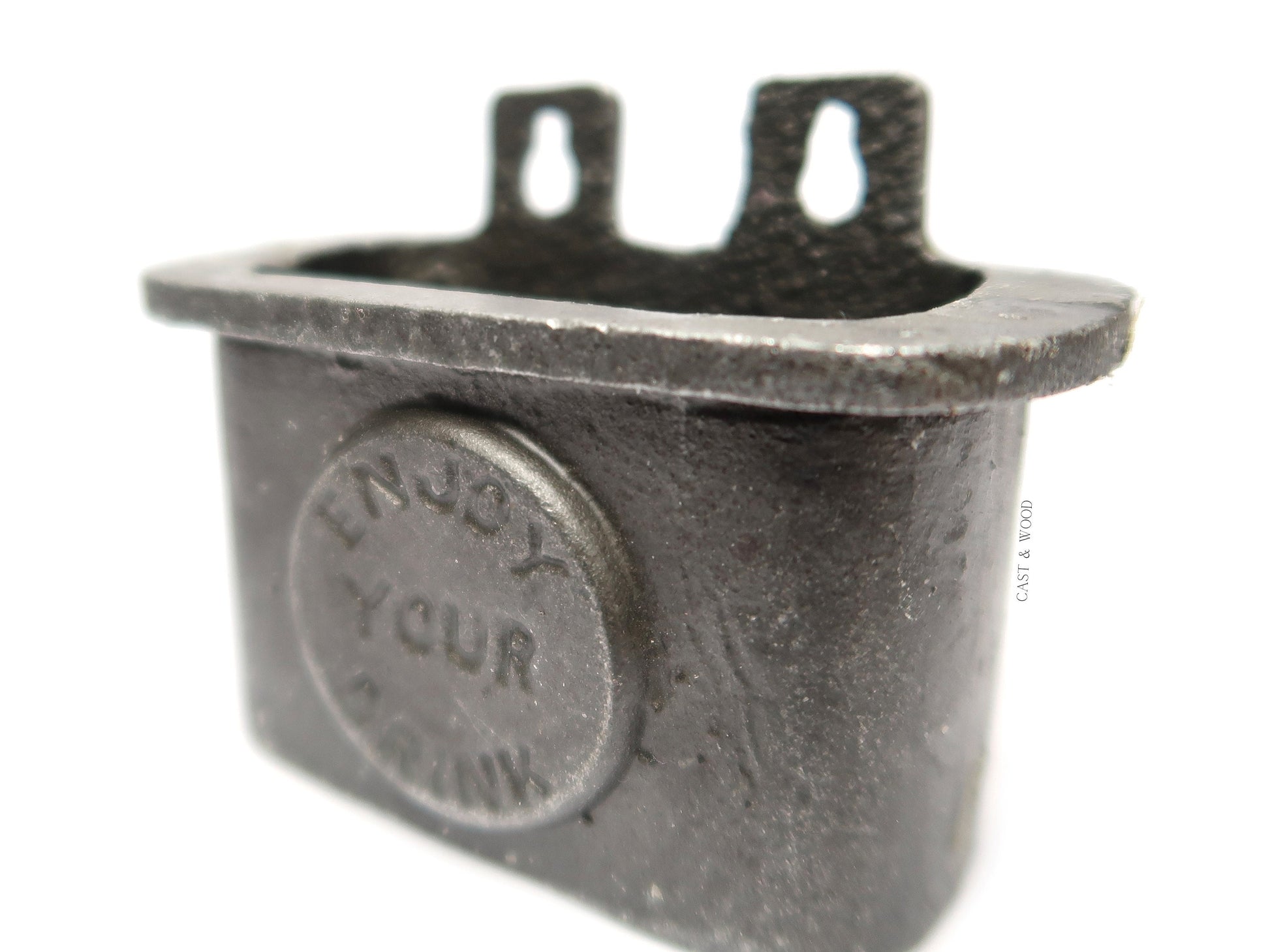 ENJOY YOUR DRINK Cast Iron Wall Mounted Bottle Cap Catcher freeshipping - Cast & Wood