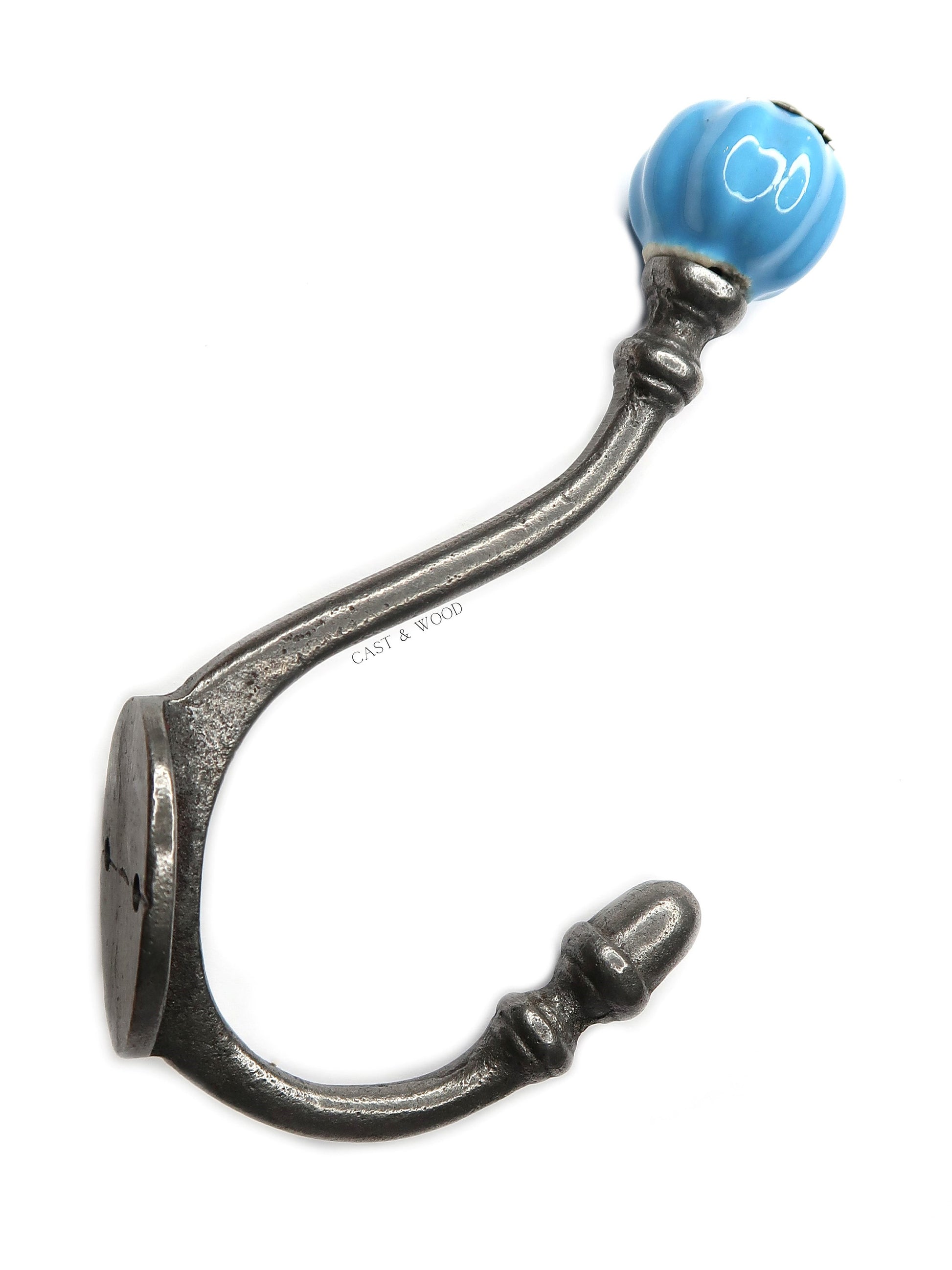 Sky Blue Acorn Double Coat Hook freeshipping - Cast & Wood