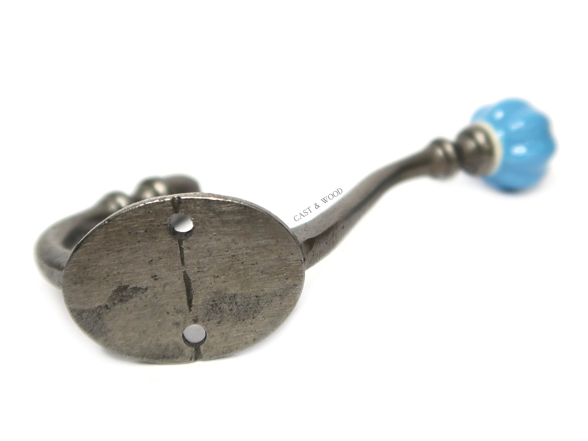 Sky Blue Acorn Double Coat Hook freeshipping - Cast & Wood