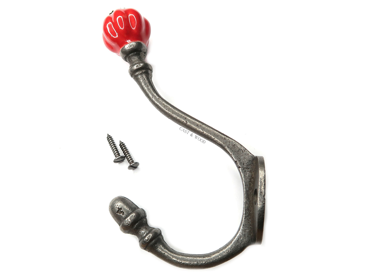 Red Acorn Double Coat Hook freeshipping - Cast & Wood