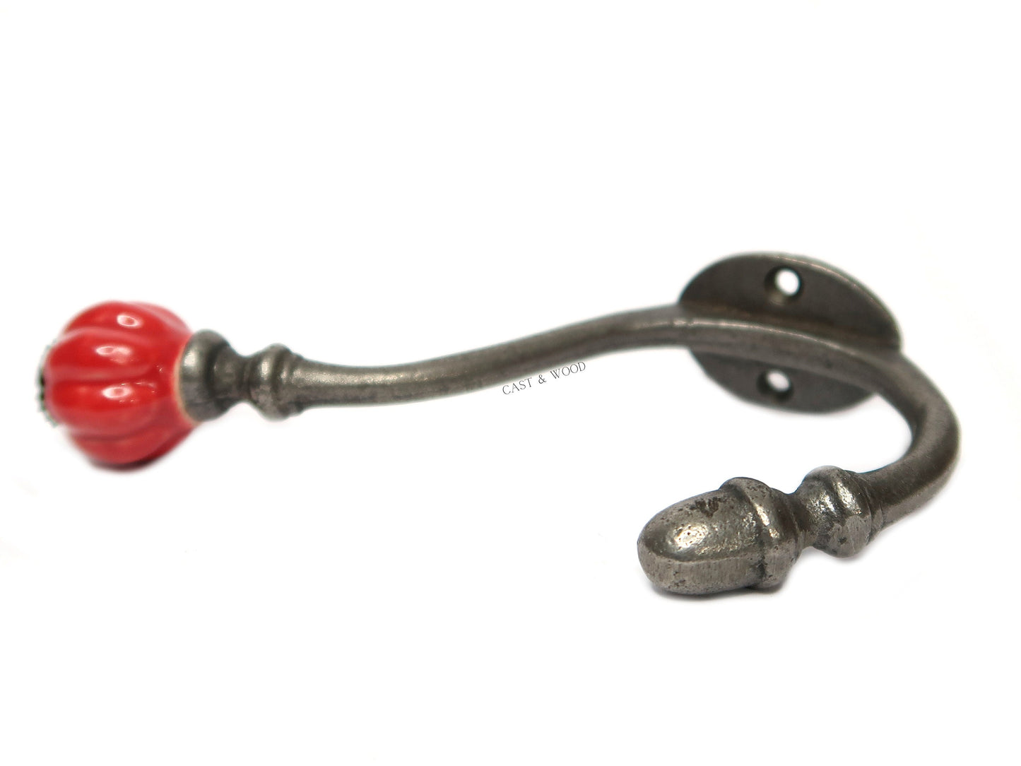 Red Acorn Double Coat Hook freeshipping - Cast & Wood
