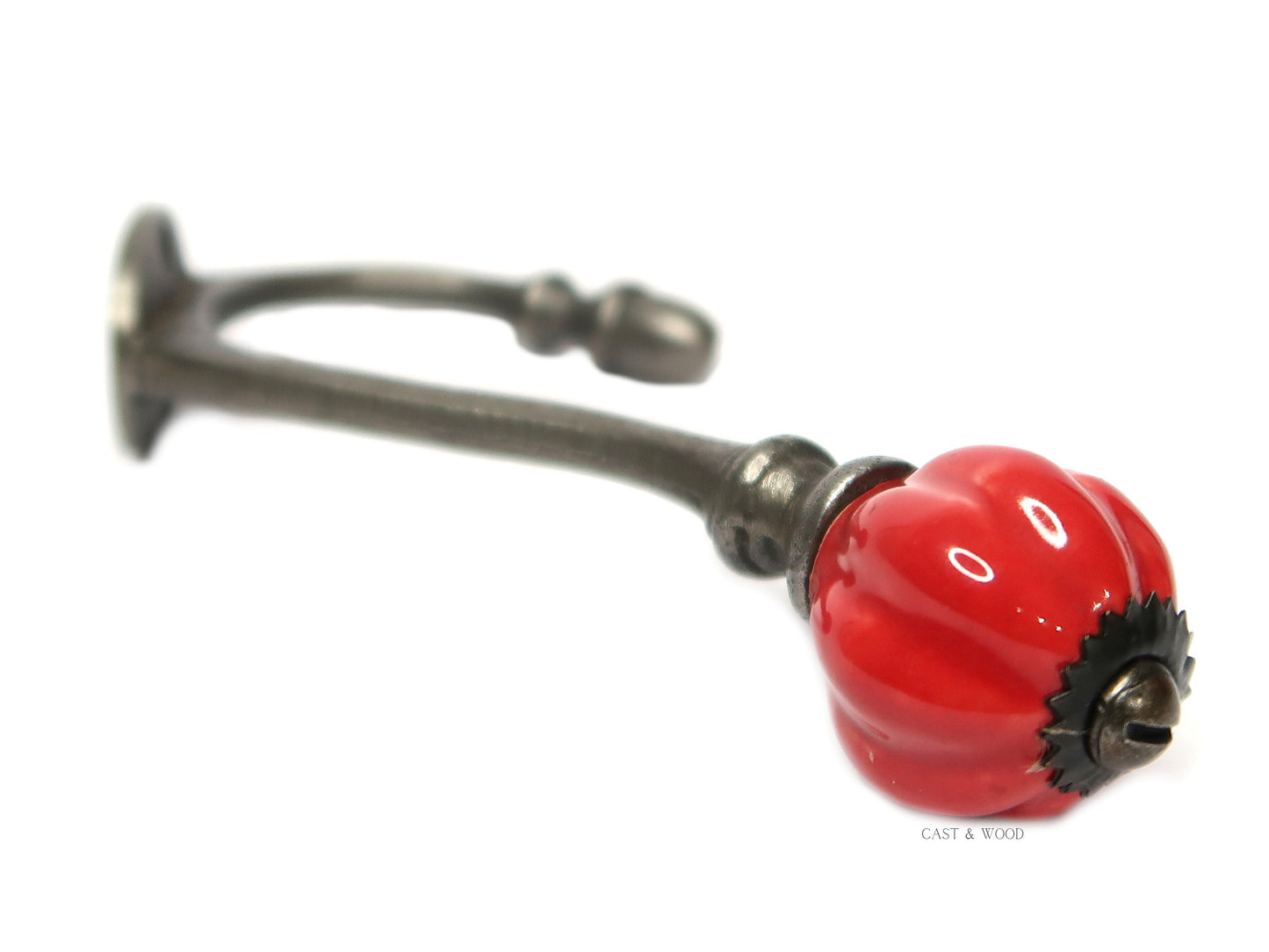 Red Acorn Double Coat Hook freeshipping - Cast & Wood
