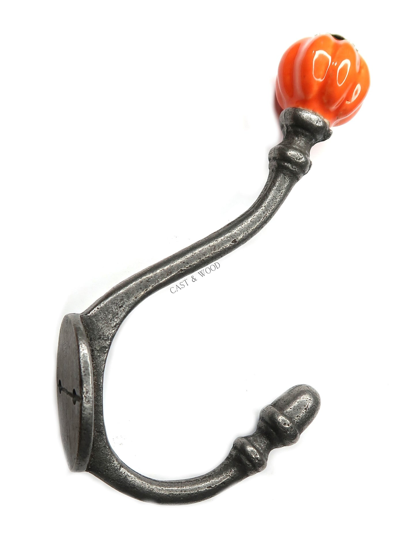 Orange Acorn Double Coat Hook freeshipping - Cast & Wood