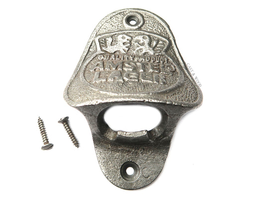 AMSTEL LAGER Cast Iron Wall Mounted Bottle Opener freeshipping - Cast & Wood
