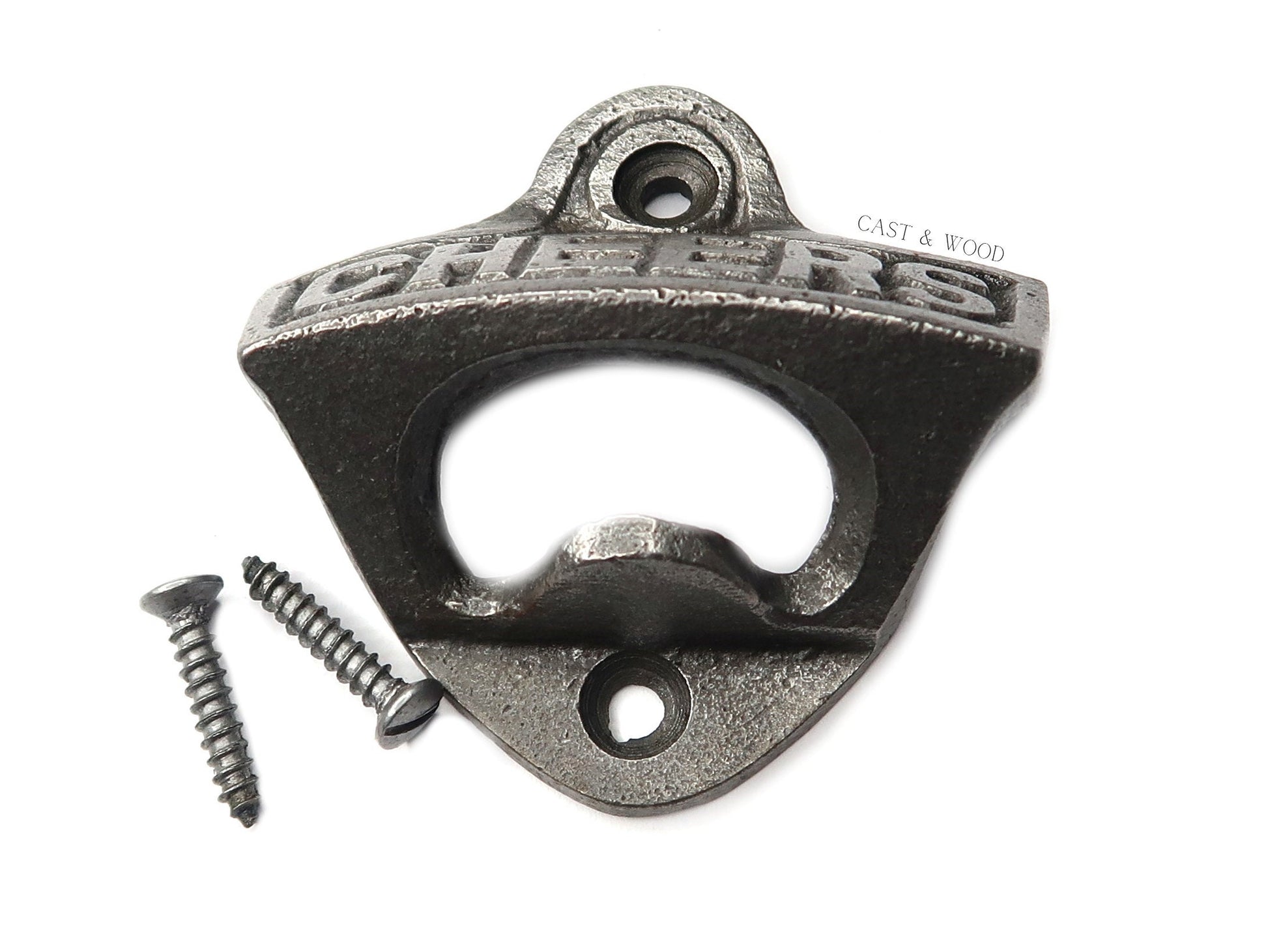 CHEERS Cast Iron Wall Mounted Bottle Opener freeshipping - Cast & Wood