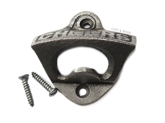 CHEERS Cast Iron Wall Mounted Bottle Opener freeshipping - Cast & Wood