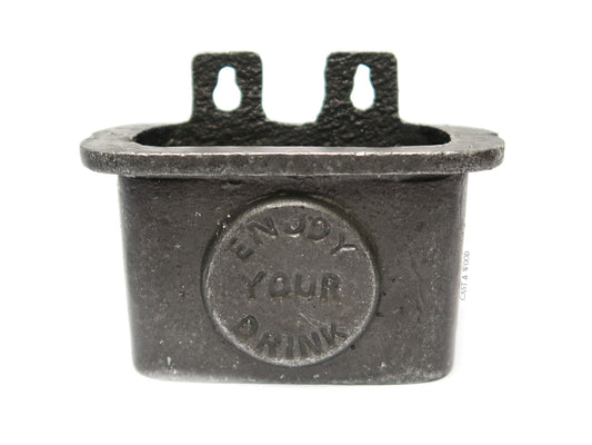 ENJOY YOUR DRINK Cast Iron Wall Mounted Bottle Cap Catcher freeshipping - Cast & Wood