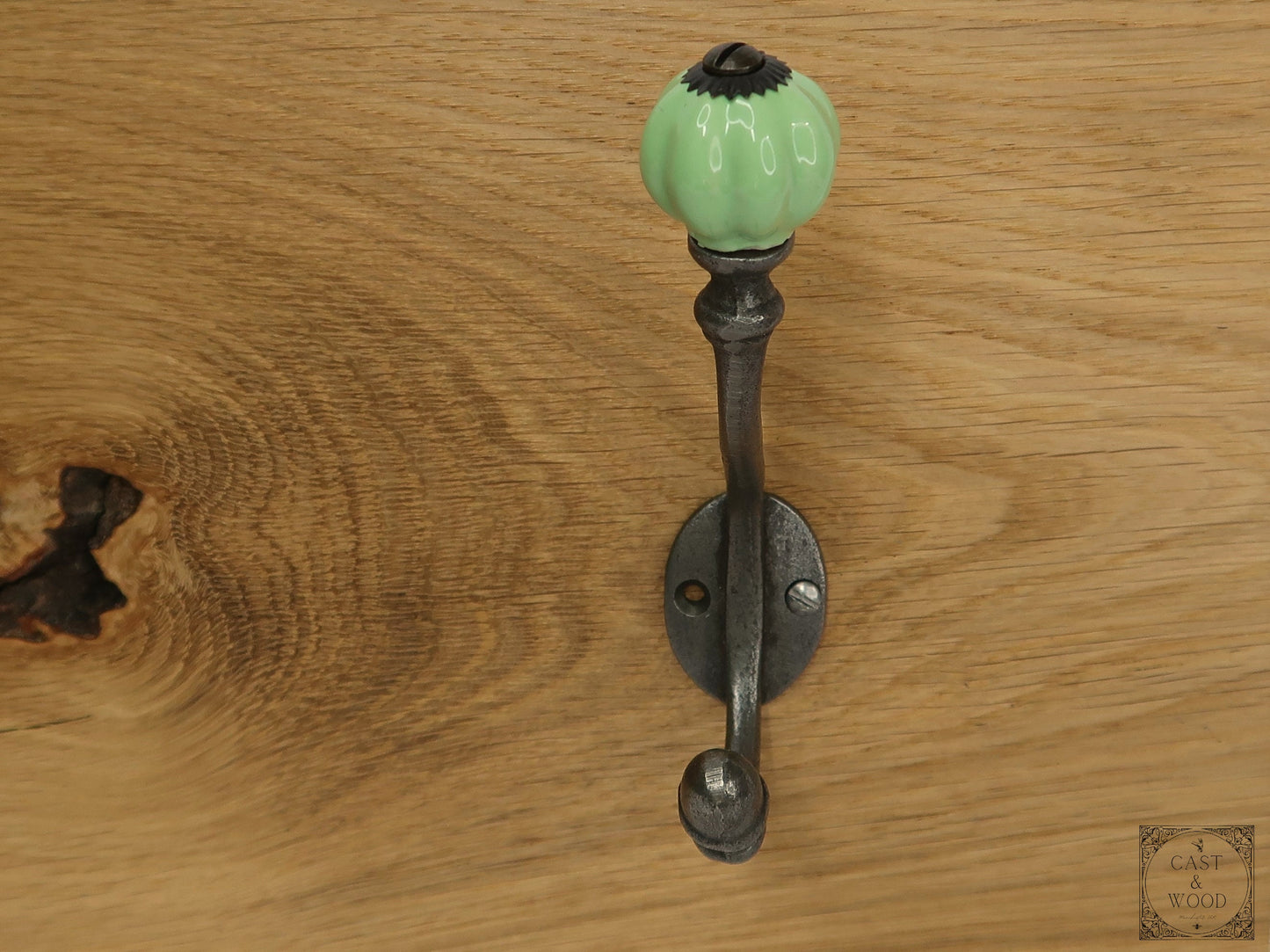 Spring Green Acorn Double Coat Hook freeshipping - Cast & Wood