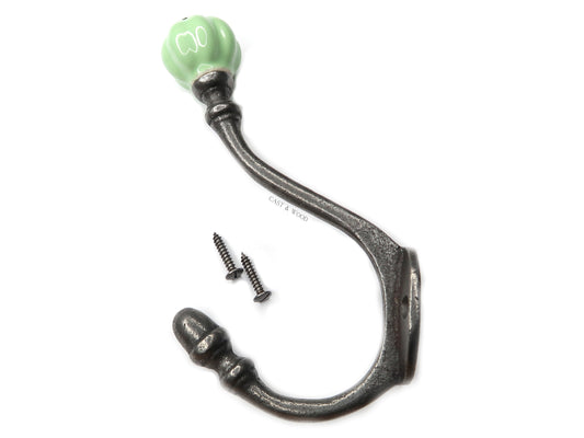Spring Green Acorn Double Coat Hook freeshipping - Cast & Wood