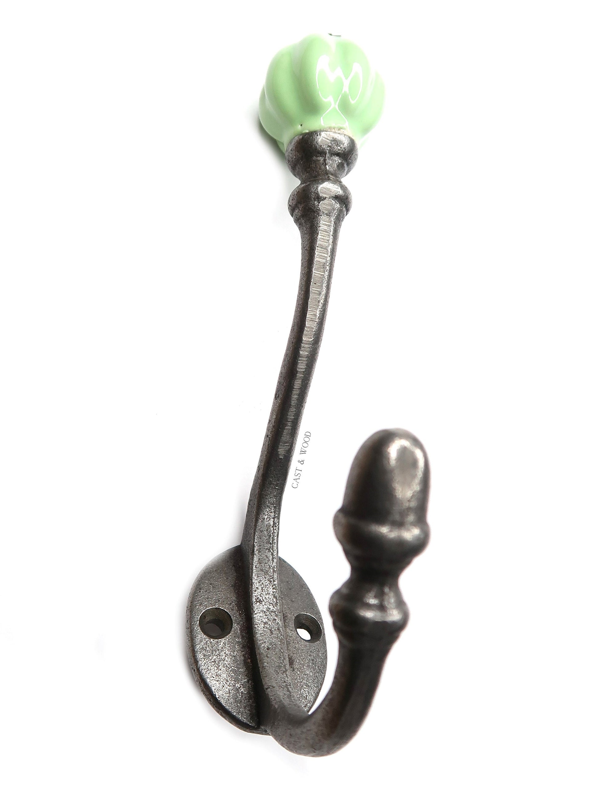 Spring Green Acorn Double Coat Hook freeshipping - Cast & Wood