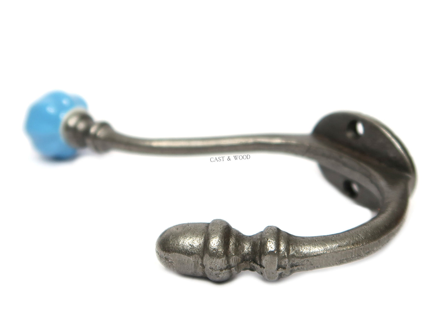 Sky Blue Acorn Double Coat Hook freeshipping - Cast & Wood