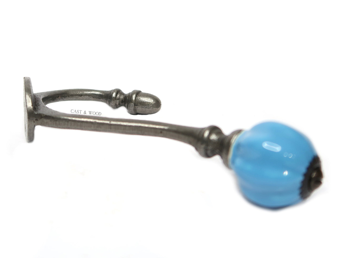 Sky Blue Acorn Double Coat Hook freeshipping - Cast & Wood