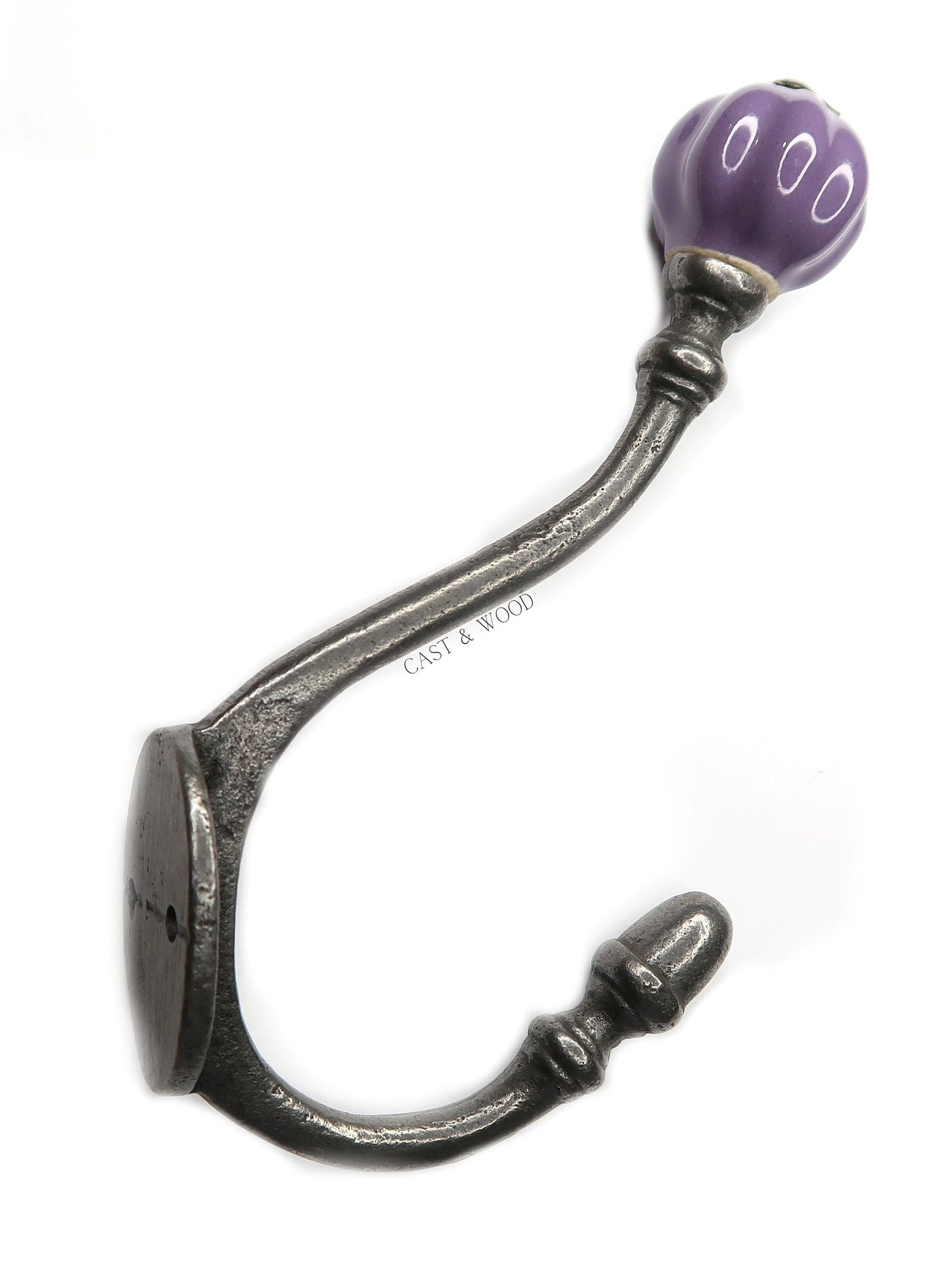 Purple Acorn Double Coat Hook freeshipping - Cast & Wood