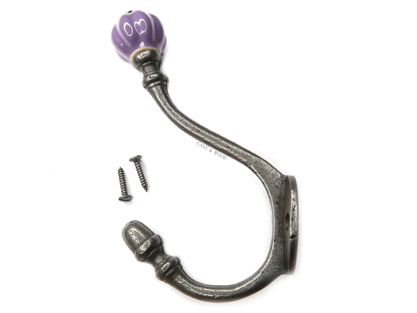 Purple Acorn Double Coat Hook freeshipping - Cast & Wood