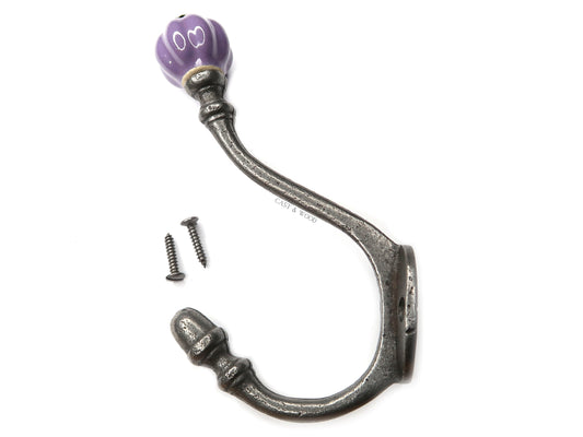 Purple Acorn Double Coat Hook freeshipping - Cast & Wood