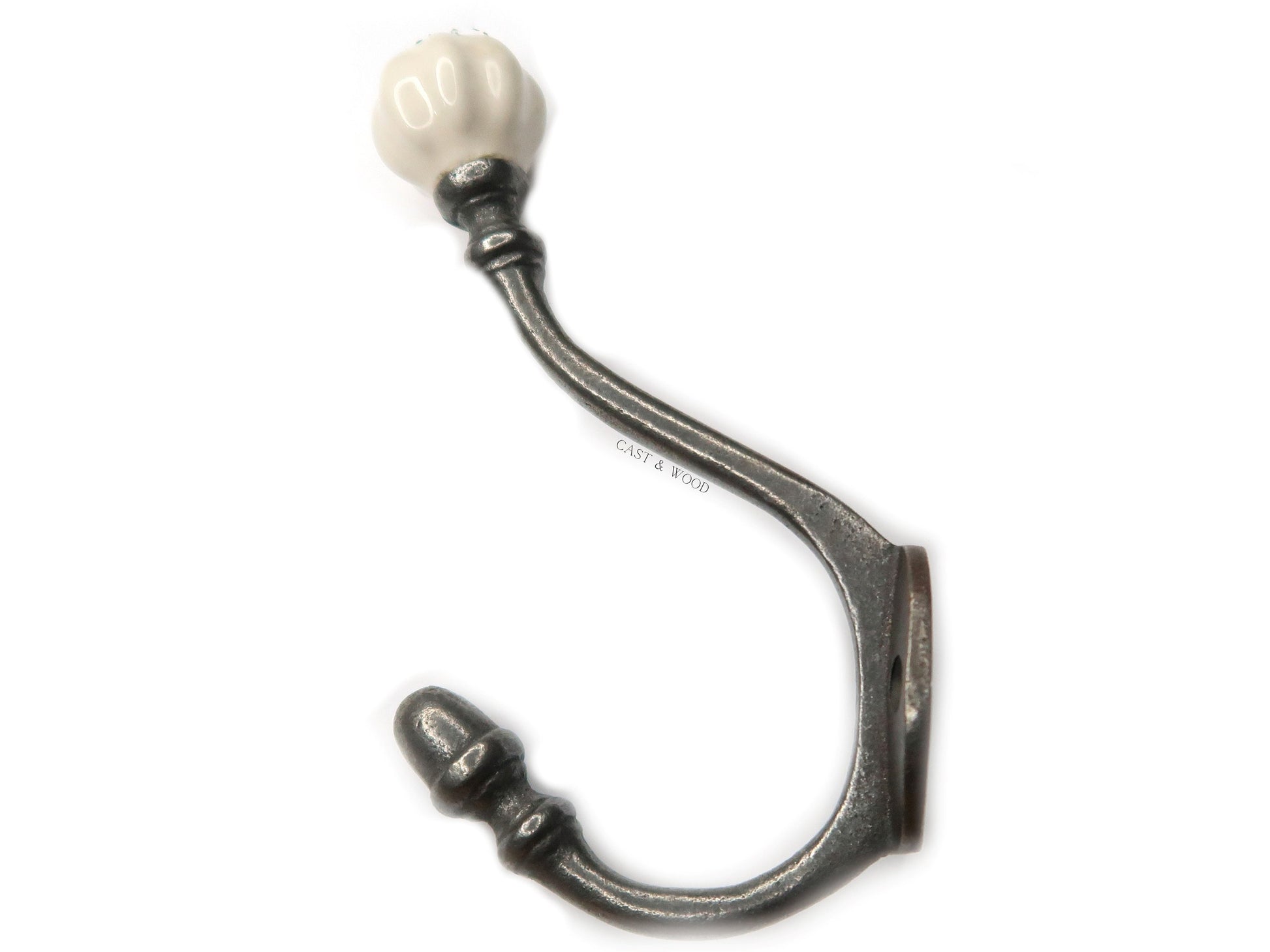 Off White Acorn Double Coat Hook freeshipping - Cast & Wood