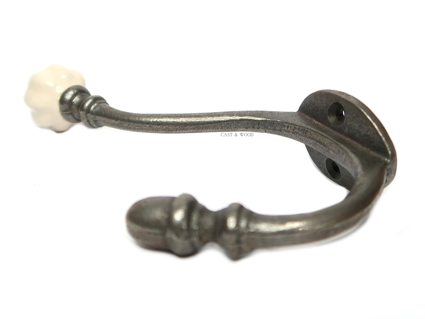 Off White Acorn Double Coat Hook freeshipping - Cast & Wood