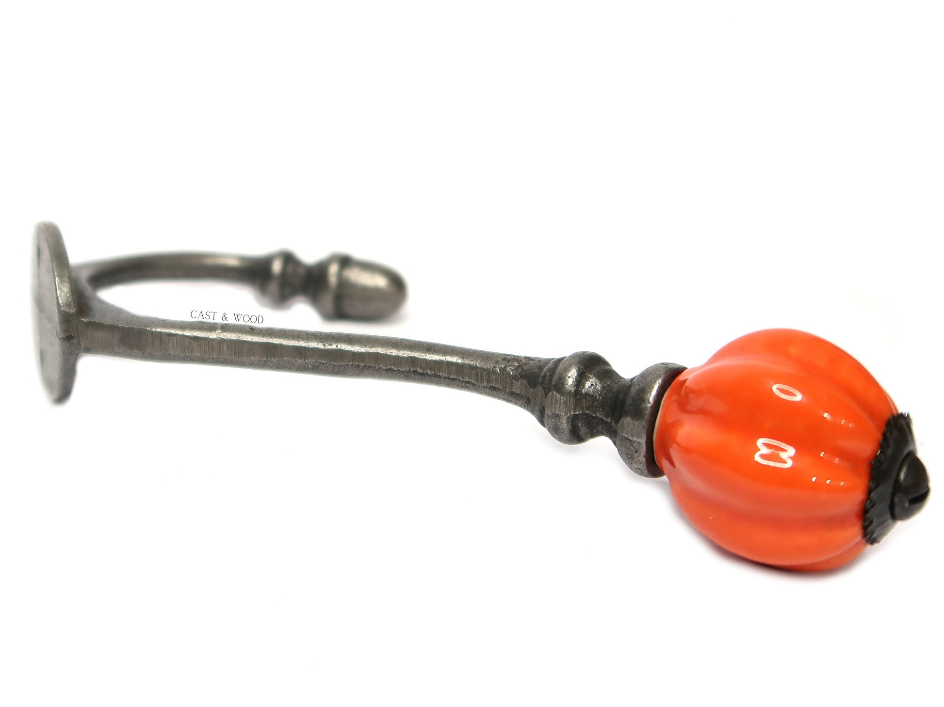 Orange Acorn Double Coat Hook freeshipping - Cast & Wood