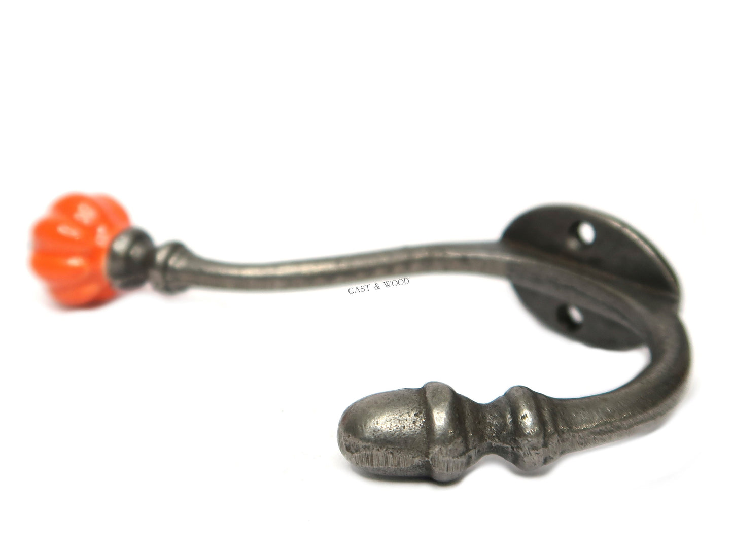 Orange Acorn Double Coat Hook freeshipping - Cast & Wood