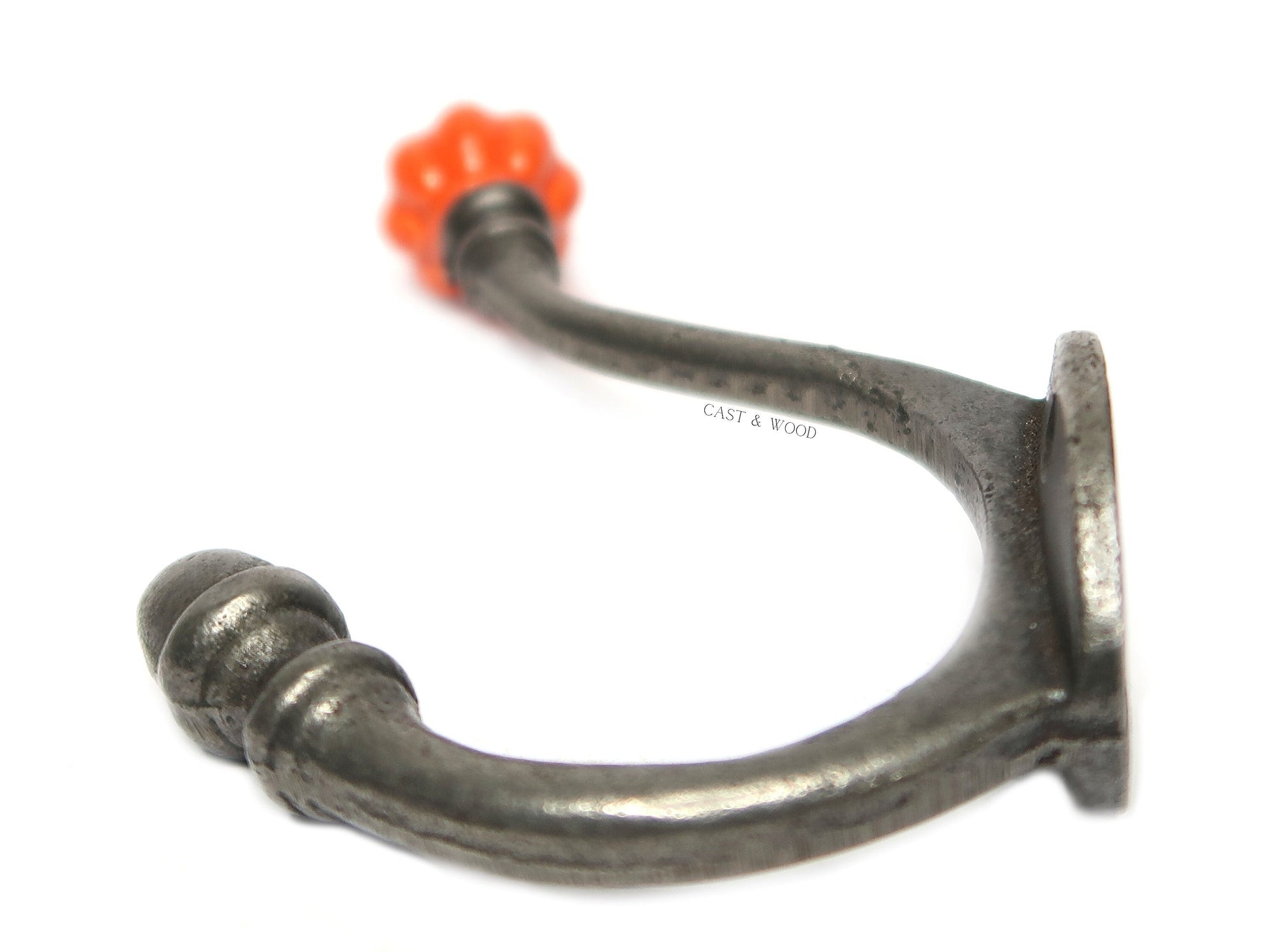 Orange Acorn Double Coat Hook freeshipping - Cast & Wood