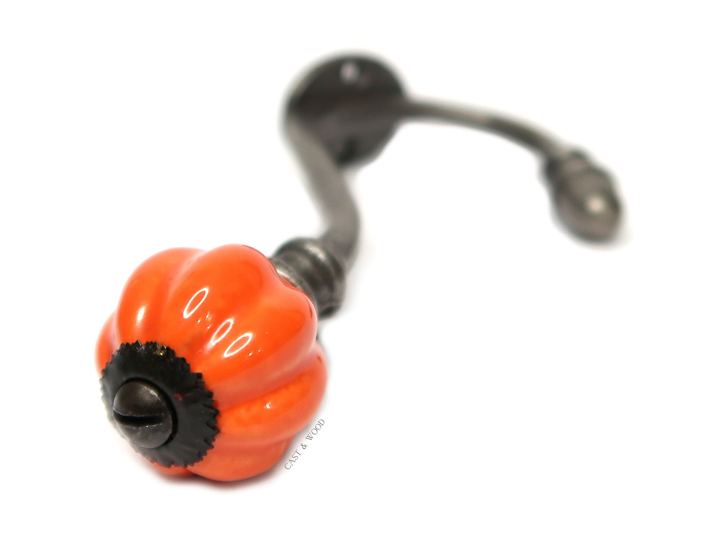 Orange Acorn Double Coat Hook freeshipping - Cast & Wood