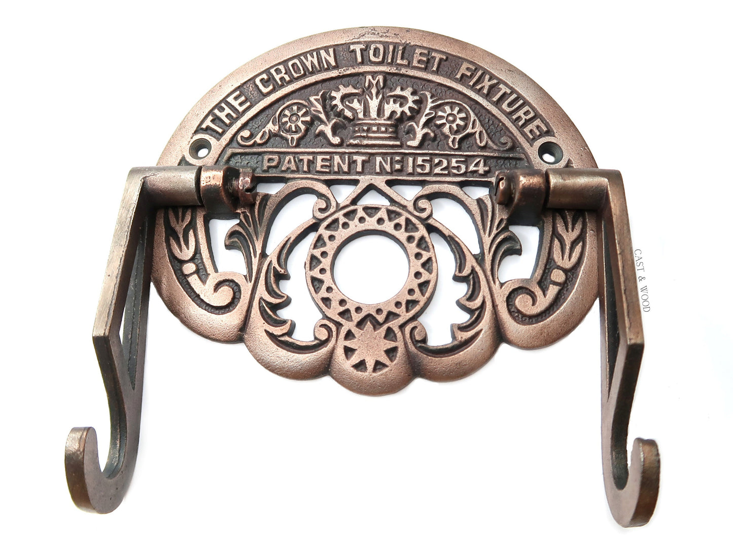 The Crown Toilet Roll Holder - Copper - Light Wood