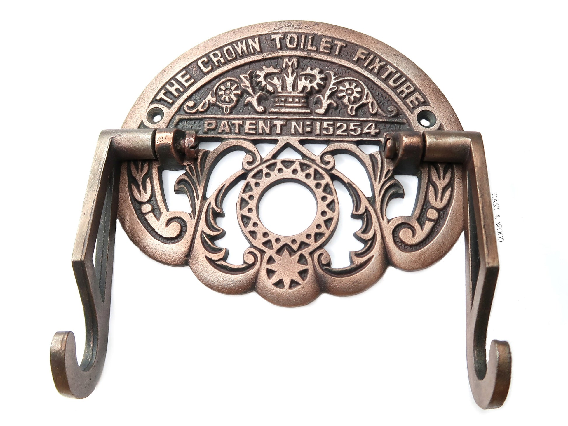The Crown Toilet Roll Holder - Copper - Light Wood