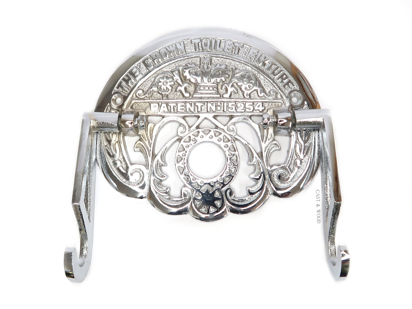 The Crown Toilet Roll Holder - Chrome - Light Wood