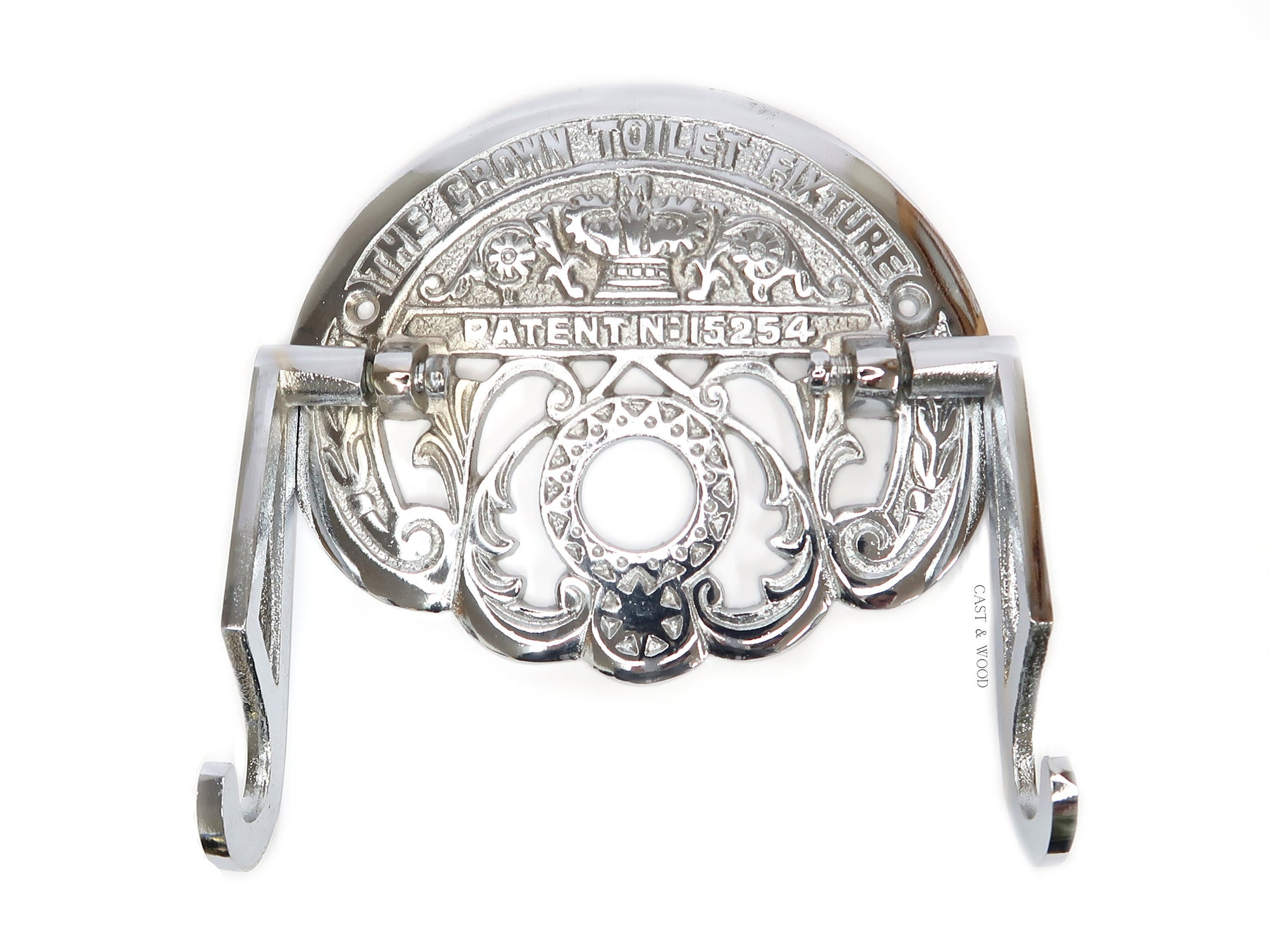 The Crown Toilet Roll Holder - Chrome - Light Wood
