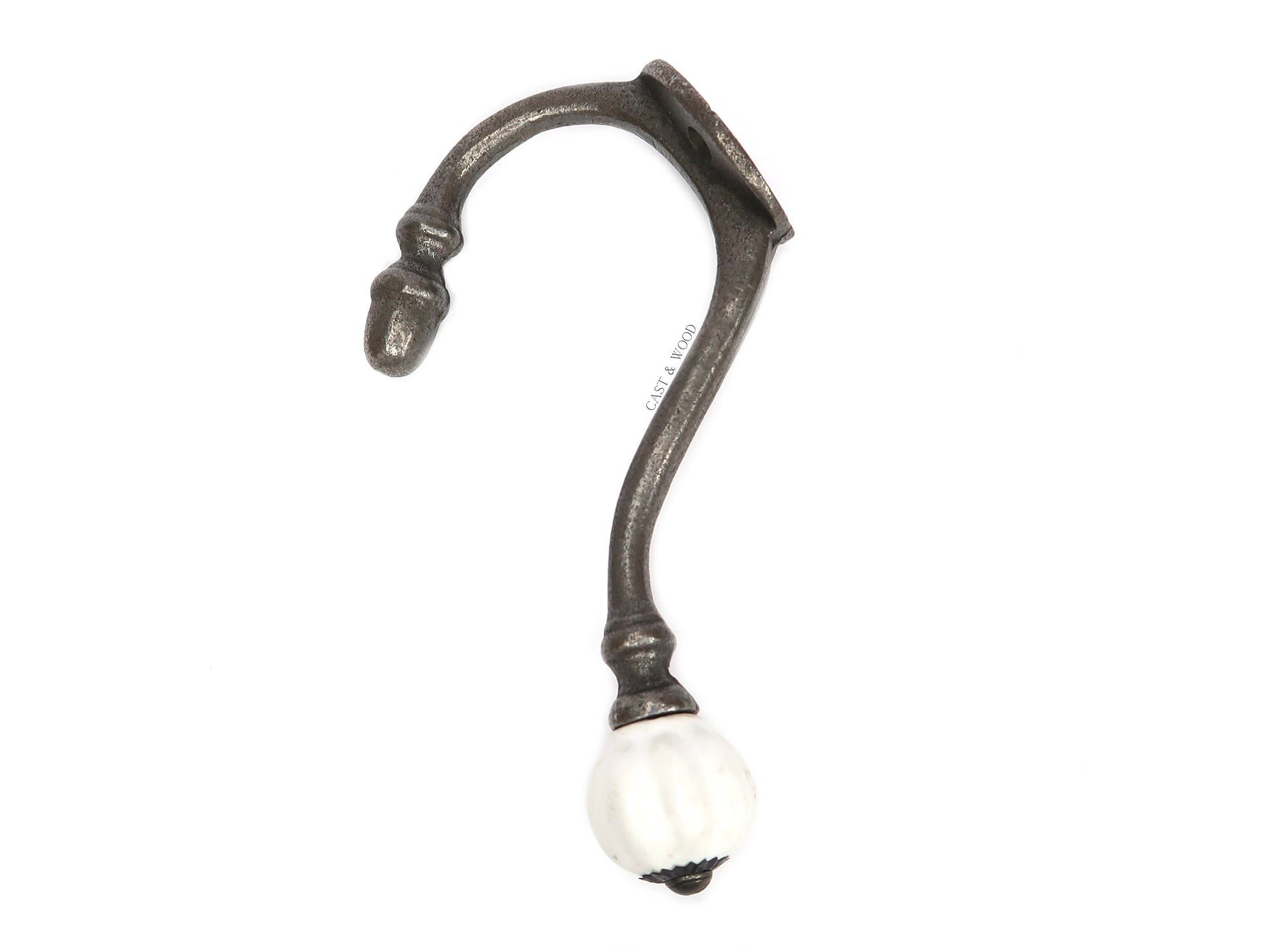 White Acorn Double Coat Hook freeshipping - Cast & Wood