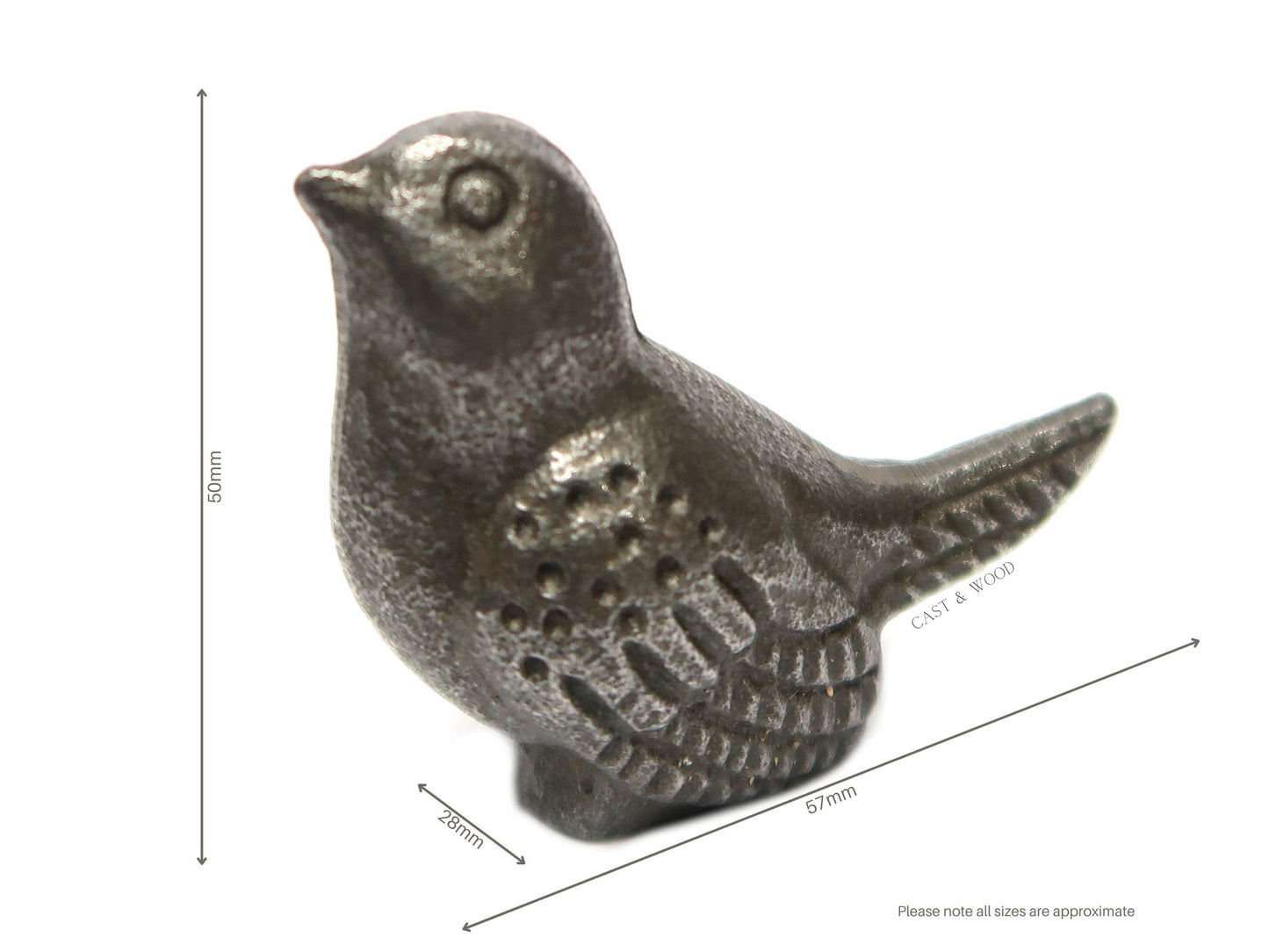 Ornamental Small Wren Bird - 50mm / 2" freeshipping - Cast & Wood