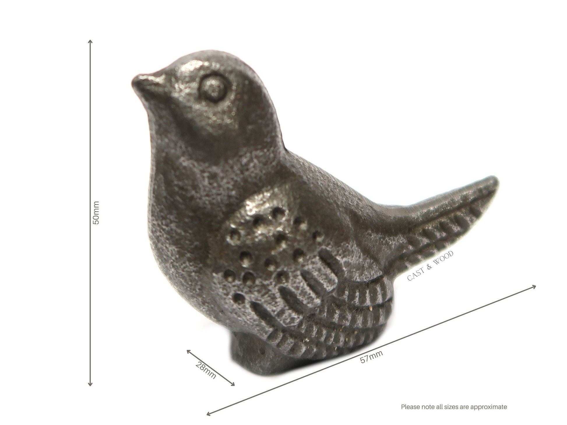 Ornamental Small Wren Bird - 50mm / 2" freeshipping - Cast & Wood