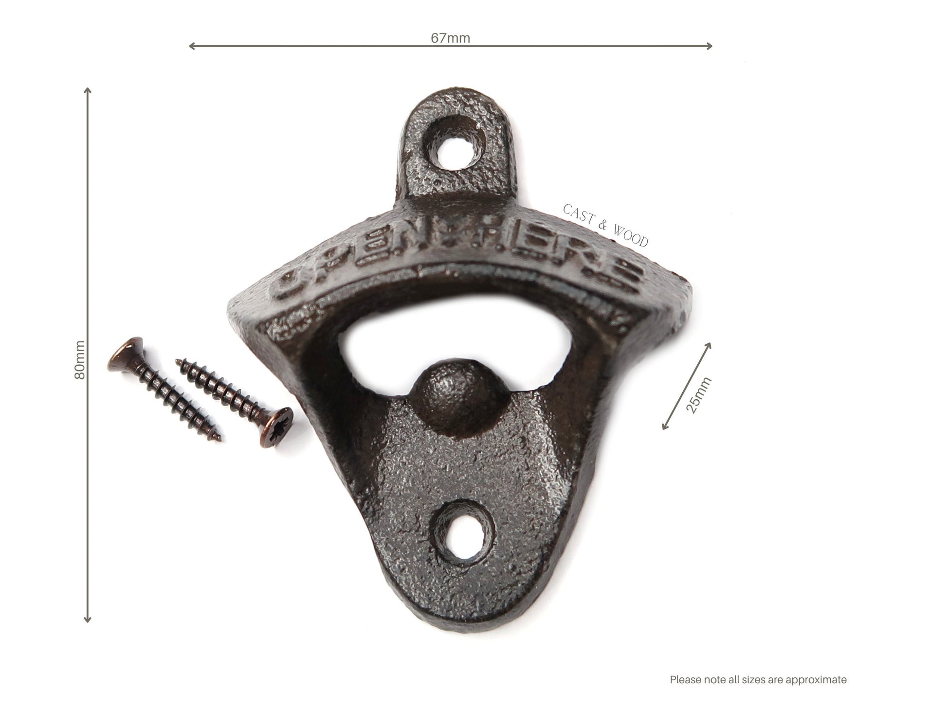 OPEN HERE Cast Iron Wall Mounted Bottle Opener freeshipping - Cast & Wood