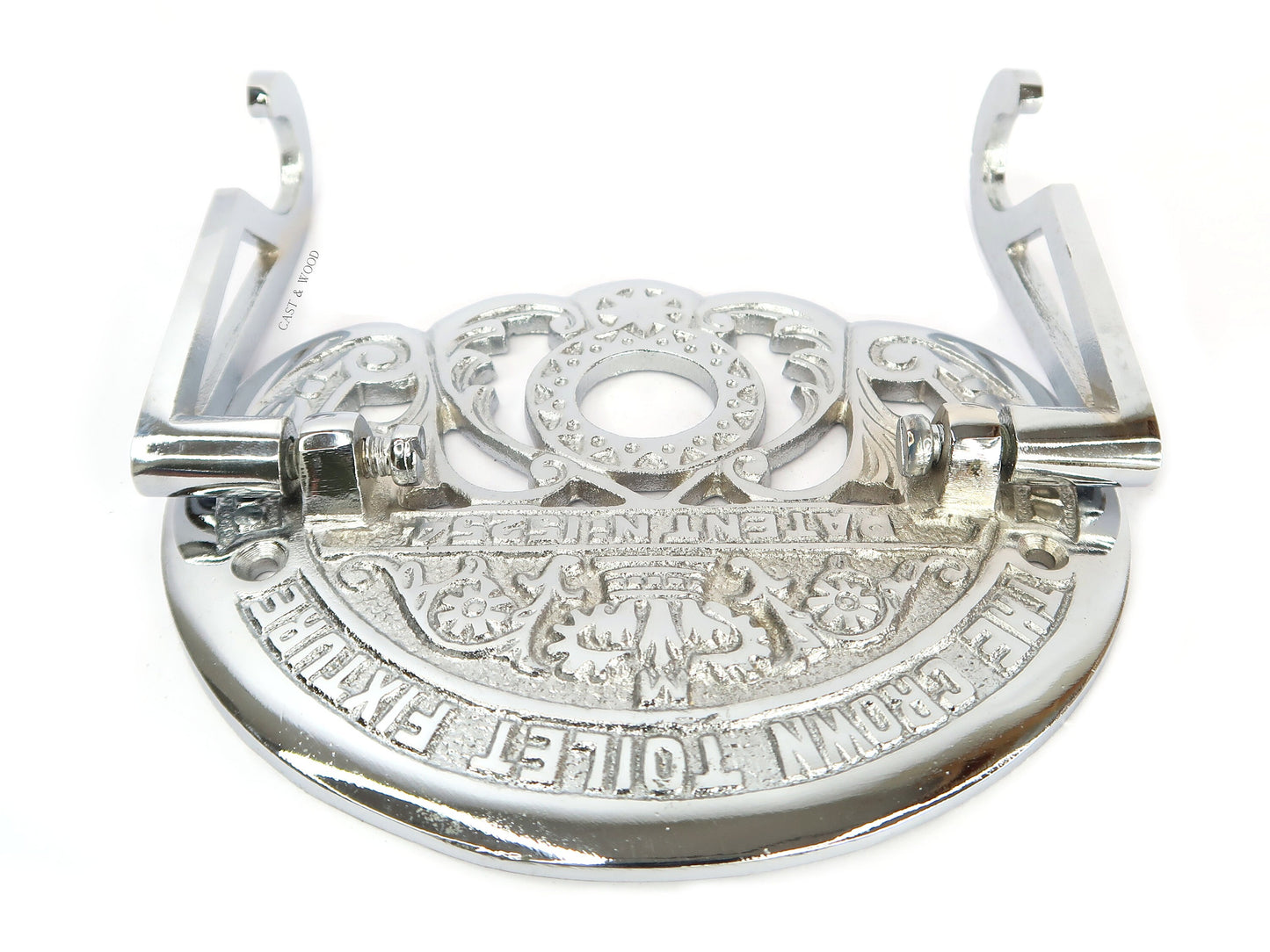 The Crown Toilet Roll Holder - Chrome - Light Wood
