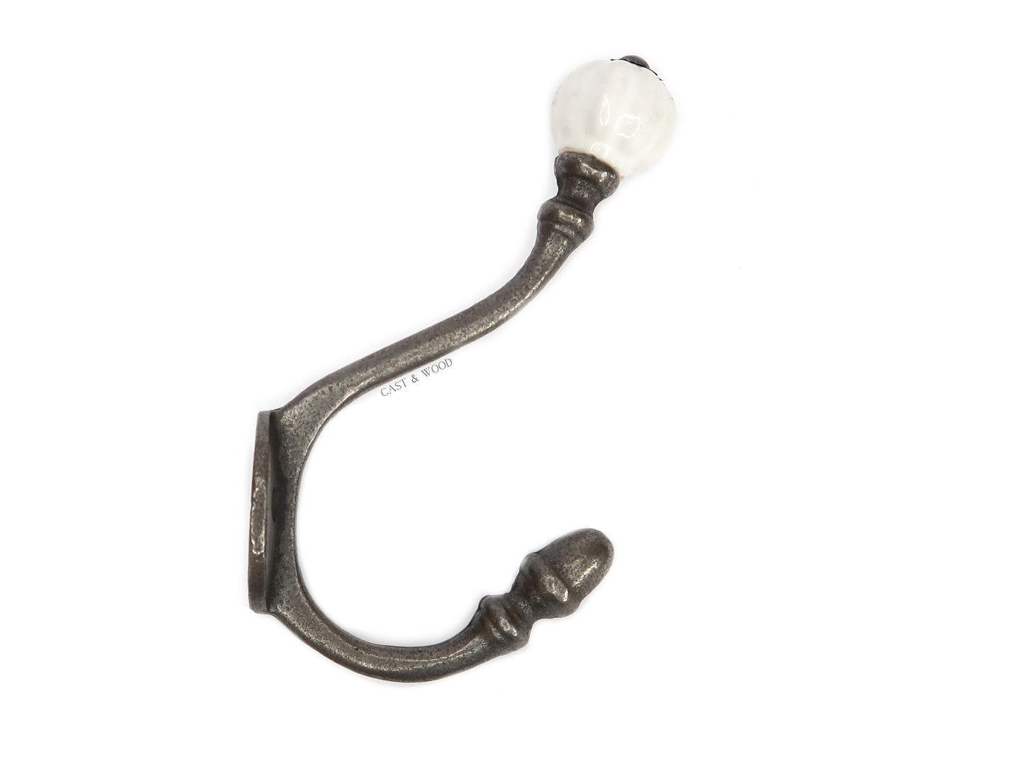 White Acorn Double Coat Hook freeshipping - Cast & Wood