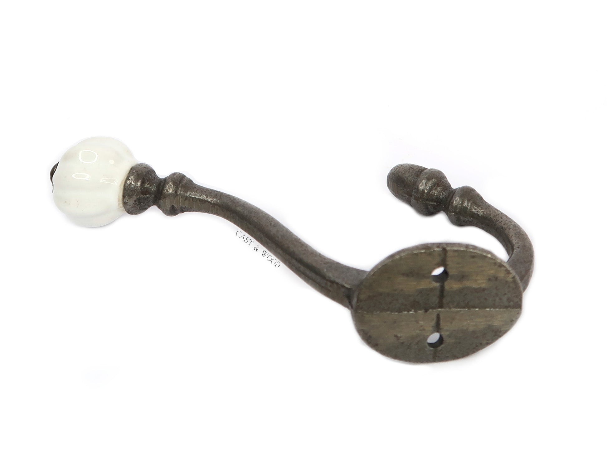 White Acorn Double Coat Hook freeshipping - Cast & Wood