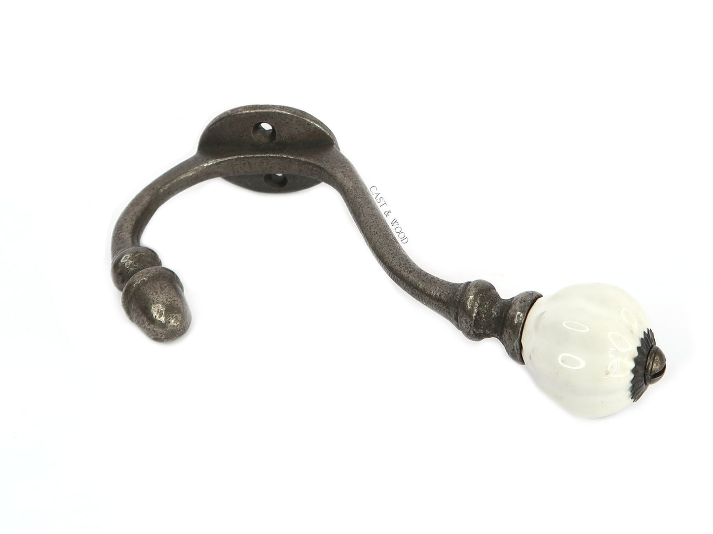 White Acorn Double Coat Hook freeshipping - Cast & Wood