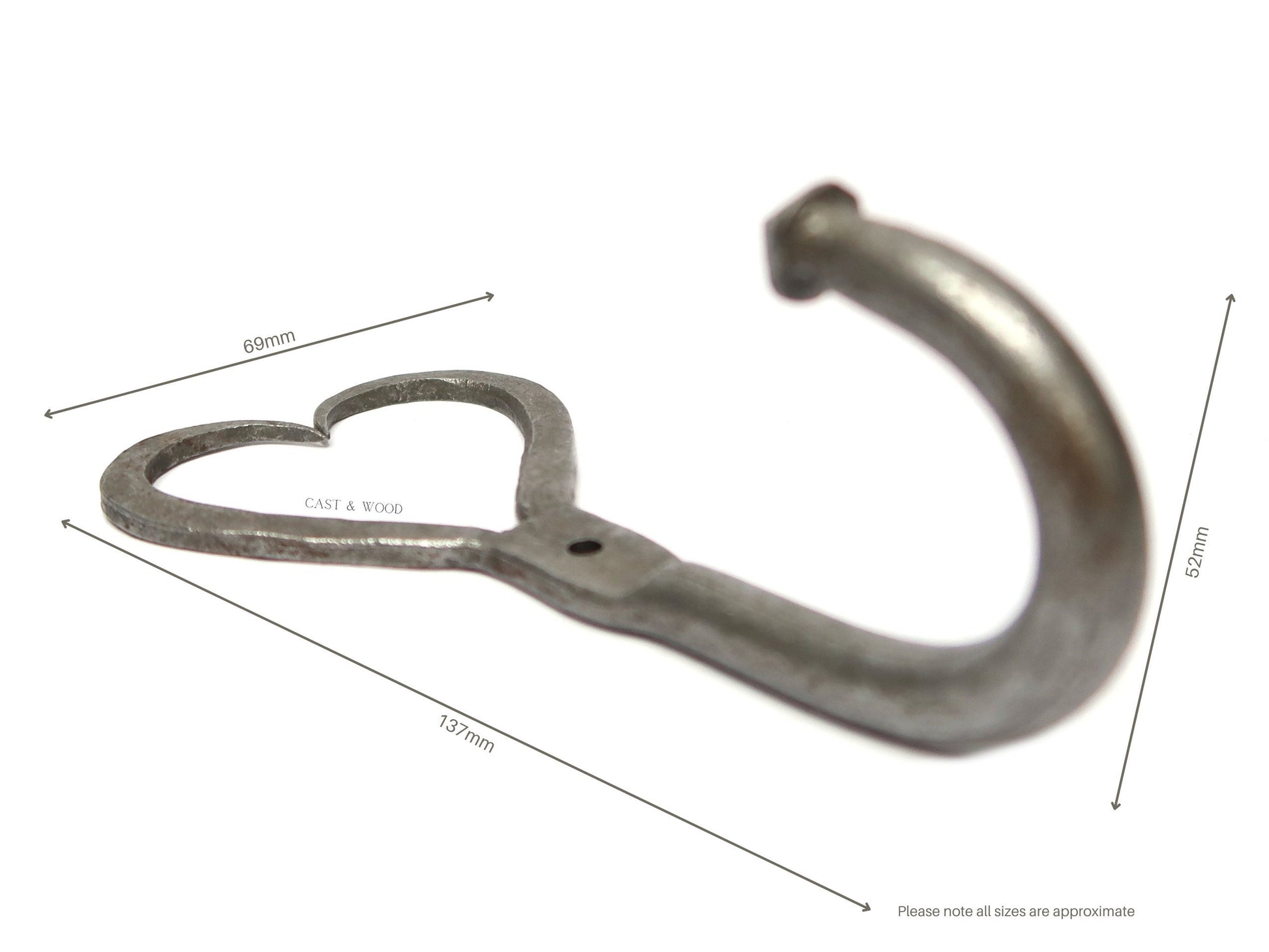 Heart Shaped Coat Hook freeshipping - Cast & Wood