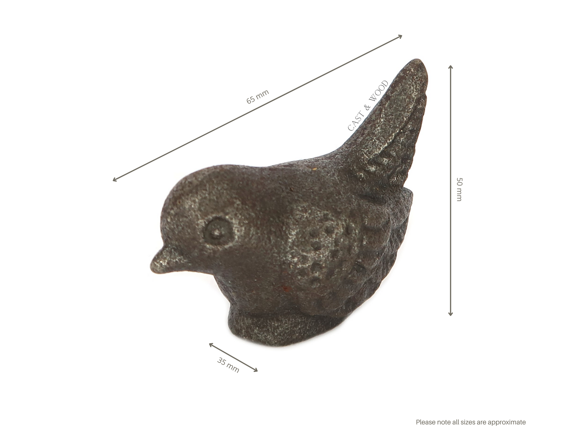 Ornamental Small Sparrow Bird - 50mm / 2"