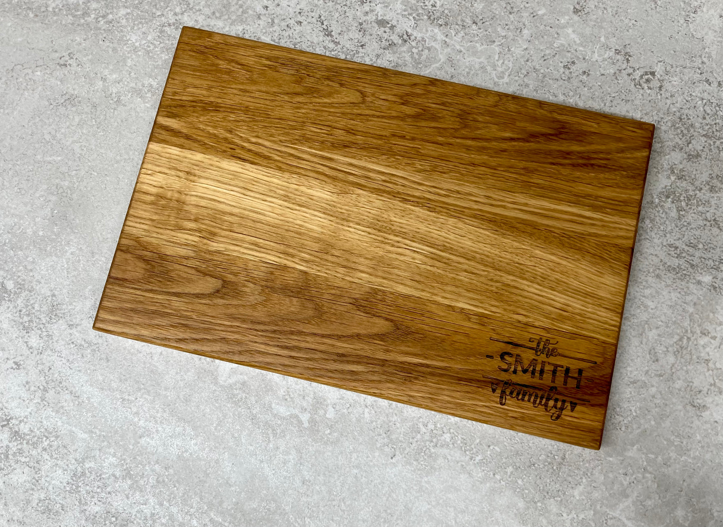 Personalised Family Name Solid Oak Chopping Board
