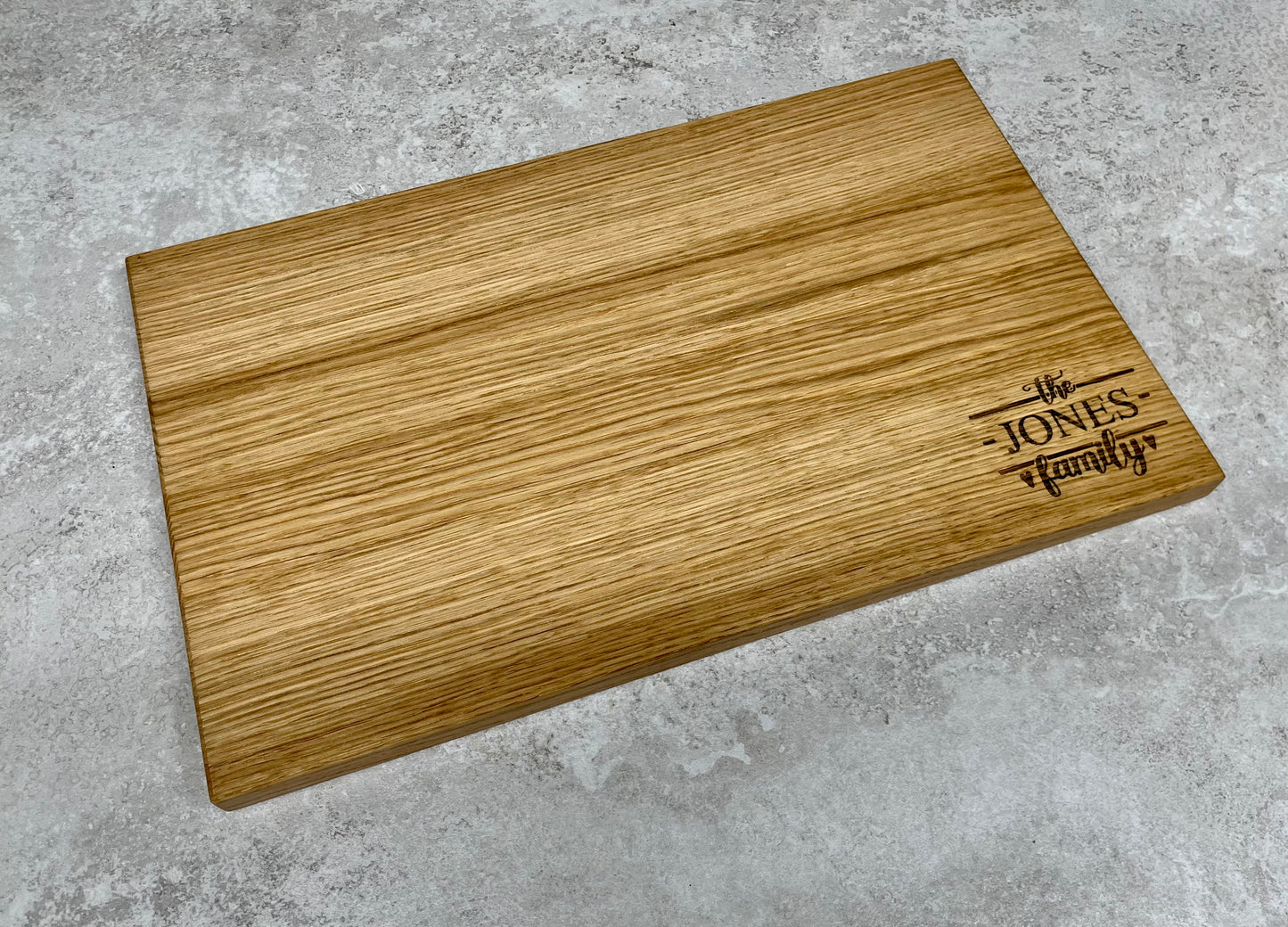 Personalised Family Name Solid Oak Chopping Board
