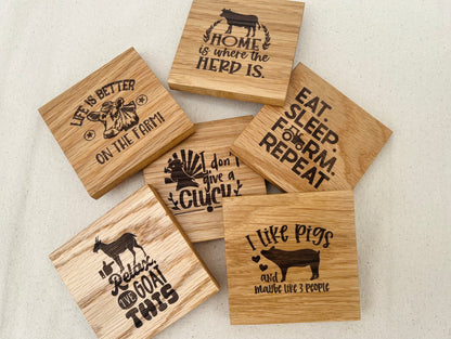 I Don't Give a Cluck Engraved Coaster