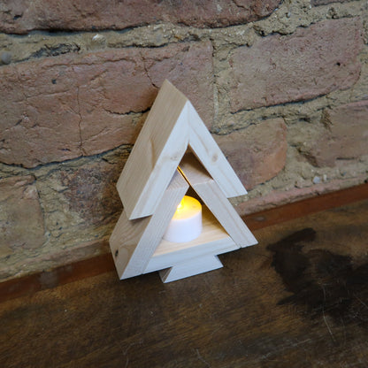 Tea Light Christmas Tree - Mini 15cm (Battery Powered)